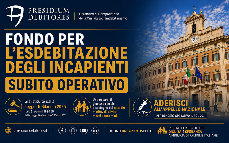 Fondo per l’Esdebitazione degli Incapienti: subito operativo grazie alla Legge di Bilancio 2025