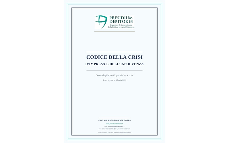 l'Edizione 2026 del Codice della Crisi d'Impresa e dell'Insolvenza (D.Lgs. 12 gennaio 2019, n. 14)