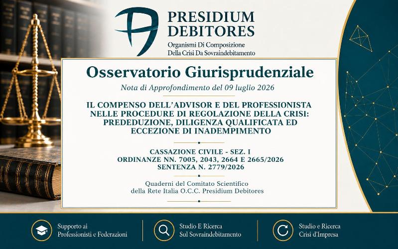 Il compenso dell'Advisor e del Professionista nelle procedure di regolazione della crisi