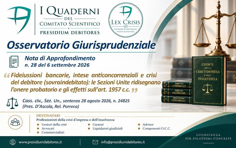 Fideiussioni bancarie e sovraindebitamento: le Sezioni Unite cambiano l'approccio probatorio