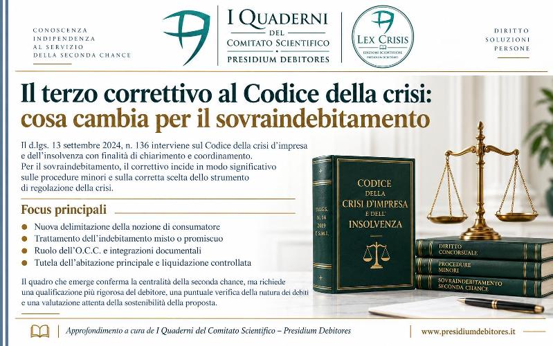 Il terzo correttivo al Codice della crisi: le novità per il sovraindebitamento