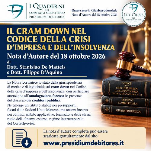 IL CRAM DOWN NEL CODICE DELLA CRISI: CERTEZZE E QUESTIONI APERTE